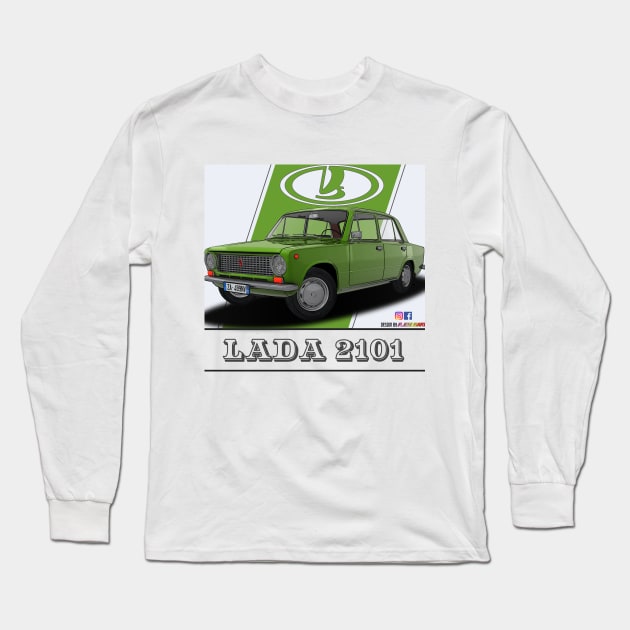 Lada 2101 1970 Green Long Sleeve T-Shirt by PjesusArt